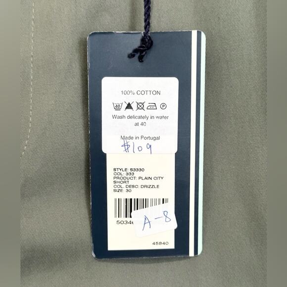 Fred Perry Plain City Chino Shorts In Gray Drizzle Size 30 NWT $109 - Picture 3 of 3